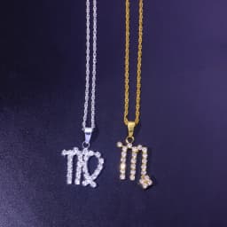 New Fashion Cute Elegant Star Zodiac 12 Constellation Necklace Jewelry Statement Pendant Necklace Crystal Designer Party Gifts