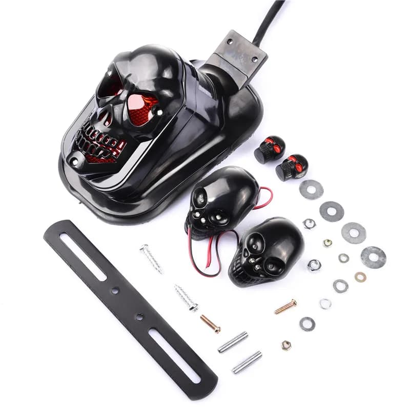 Motorcycle And Electromobile Accessories JOKER Model Modified Skull Shape Taillight Ghost Head LED Brake Taillight 2021 New