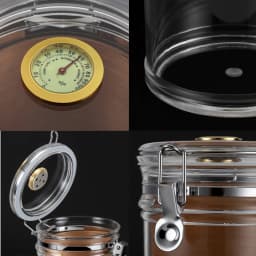 XIFEI Acrylic Humidor Jar With Hygrometer And Humidifier Portable Cigar Case Transparent Cigarette Box Fit 18 Cigars Tobacco