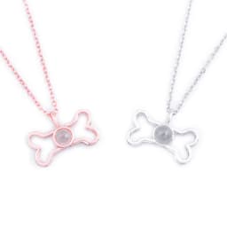 Custom Pet Photo Projection Pendant Necklace Pet Paw Dog Bone 100 languages I Love You Choker Necklace Pet Memorial Gift