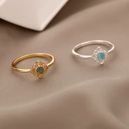 Green Opal Lotus Rings for Women Dainty Rings Stainless Steel Ring October Birthstone Finger Accessories Jewelry Gifts 2024