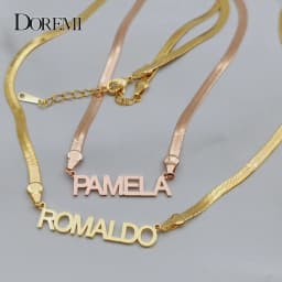 Snake chain Necklace Custom Name Necklace Personality Nameplate Letter Necklace Custom Jewelry Gift for Women Mom Girl