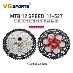 VG Sports 9 10 11 12 Speed MTB Bicycle Freewheel 40/42/46/50/52T Separate Aluminum Alloy Cassette Free Wheel Bracket Sprocket
