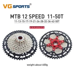 VG Sports 9 10 11 12 Speed MTB Bicycle Freewheel 40/42/46/50/52T Separate Aluminum Alloy Cassette Free Wheel Bracket Sprocket