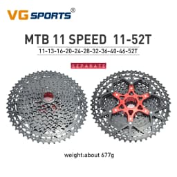VG Sports 9 10 11 12 Speed MTB Bicycle Freewheel 40/42/46/50/52T Separate Aluminum Alloy Cassette Free Wheel Bracket Sprocket