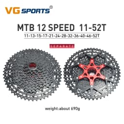 VG Sports 9 10 11 12 Speed MTB Bicycle Freewheel 40/42/46/50/52T Separate Aluminum Alloy Cassette Free Wheel Bracket Sprocket