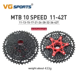 VG Sports 9 10 11 12 Speed MTB Bicycle Freewheel 40/42/46/50/52T Separate Aluminum Alloy Cassette Free Wheel Bracket Sprocket