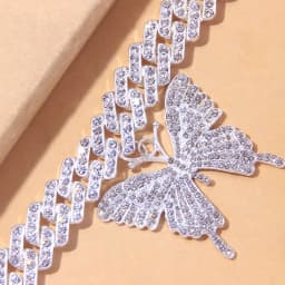 Punk Crystal Sandals Big Butterfly Anklets for Women Wholesale Men 2021 Rapper Cuban Link Chain Bracelets Iced Out Anklet Chunky