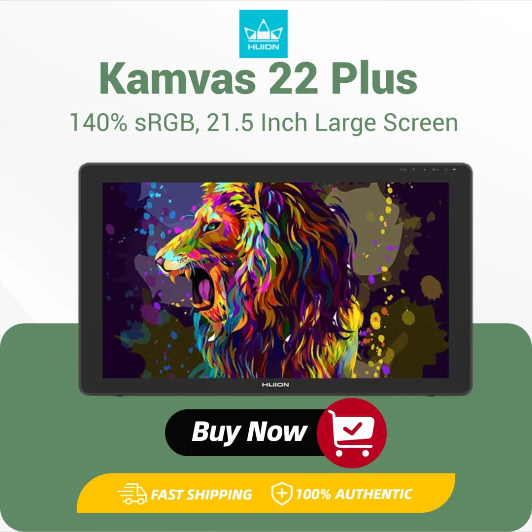 Huion Kamvas 22 Plus 21.5 Inch Graphics Tablet Screen Anti-glare Glass 140%sRGB Drawing Monitor Linux MacOS Android Compatible