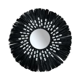 Straw Plaited Art Makeup Mirror Living Room Decorative Mirror Wall Hanging Decoration Mirror Bedroom Bathroom Dressing Mirror
