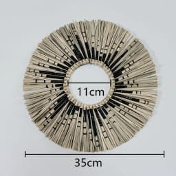 Straw Plaited Art Makeup Mirror Living Room Decorative Mirror Wall Hanging Decoration Mirror Bedroom Bathroom Dressing Mirror