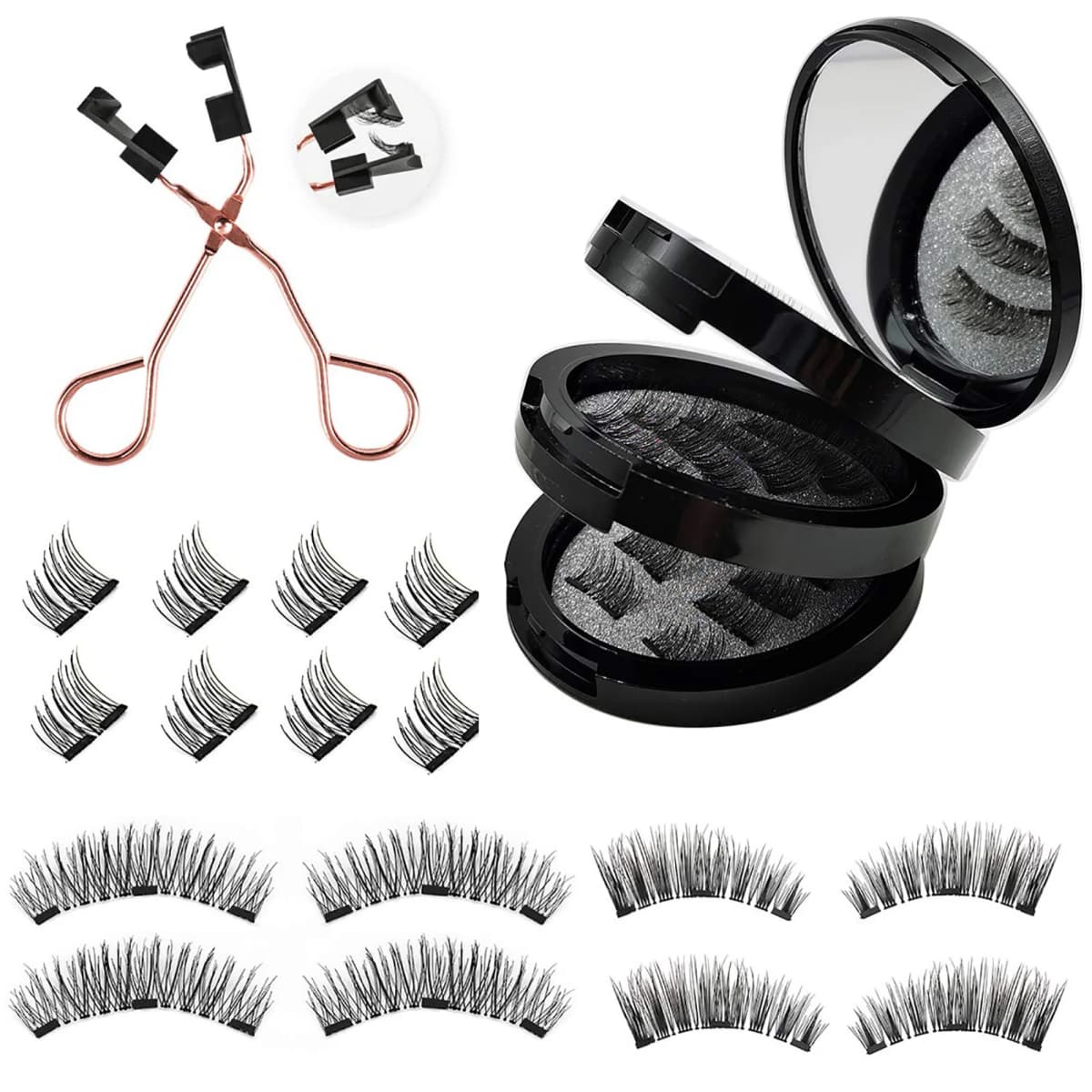 3 Pair Magnetic EyeLashes Natural Hair Mink Lashes 3D Mink Fake Lash Eyelashes Lashes Extension Reusable False Eyelas