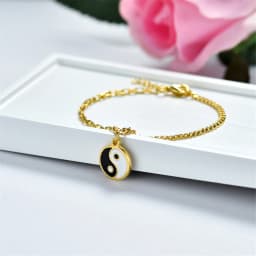 BONISKISS Fashion Yin yang Bracelet For Women Men Silver Color Gossip Stainless Steel Bracelets mujer tobilleras Wholesale
