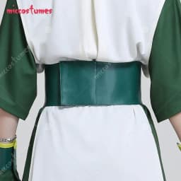 Miccostumes Adult Green Kungfu Suit Cosplay Costume Adult Green Suit with Hairband for Women Halloween Cosplay Costume