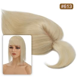 S-noilite Hair Toppers 10x12cm Women Topper 3.5x9cm Silk Base Natural Hair Wig 100% Human Hair For Women Hairpiece With Bangs