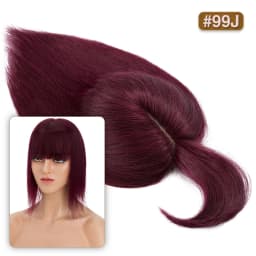 S-noilite Hair Toppers 10x12cm Women Topper 3.5x9cm Silk Base Natural Hair Wig 100% Human Hair For Women Hairpiece With Bangs