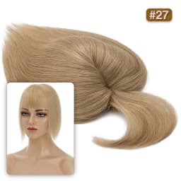S-noilite Hair Toppers 10x12cm Women Topper 3.5x9cm Silk Base Natural Hair Wig 100% Human Hair For Women Hairpiece With Bangs