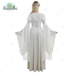 DAIZBELLA Women Medieval Costume Fantasy Handmade Retro Costume Historical Fairy Elf Dress