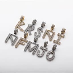 JINAO 2021 NEW Baguette Rectangular Zircon Letters Pendant High Quality Iced Out Charm AAA+CZ Necklace With 4mm Tennis Chain