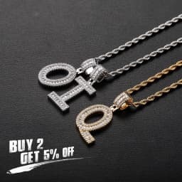 JINAO 2021 NEW Baguette Rectangular Zircon Letters Pendant High Quality Iced Out Charm AAA+CZ Necklace With 4mm Tennis Chain