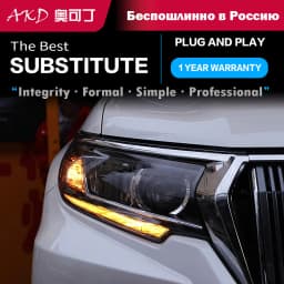 Car Head Lights Parts For New Prado 2018 2019 Cruiser LED Front Headlight Replacement DRL Daytime light Projector Facelift