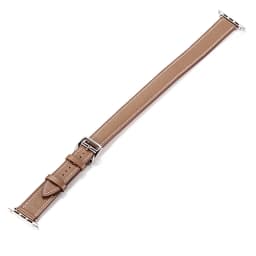 Double tour for Apple watch band 44mm 40mm 45mm 41mm 42mm 38mm Genuine Leather correa bracelet iWatch series 3 4 5 se 6 7 strap