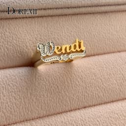 Personalized Name Ring 3D Pattern Personalized Letter Ring Gift Custom Made Christmas Christmas Gift