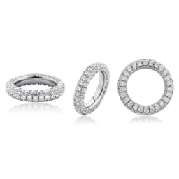 GUCY Two Row Men's Ring Copper Charm Cubic Zircon Iced Ring Fashion Hip Hop Jewelry For Gift