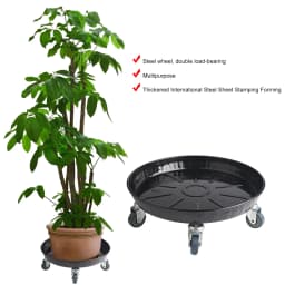 Flower Plant Pot Tray With Wheels Heavy Planter Flowers Pot Mover Trolley Plate Stand Holder Metal Flower Pot Mover Garden Tool