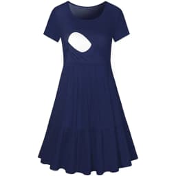 New Women's Pregnancy Sleeveless Nursing Pleat Dress Maternity Dress Breastfeeding Clothes Knee Length Pregnancy Dresses