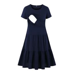 New Women's Pregnancy Sleeveless Nursing Pleat Dress Maternity Dress Breastfeeding Clothes Knee Length Pregnancy Dresses