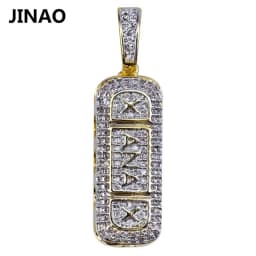 INAO The New Iced Out Gold Color Micro Paved CZ Xanax Pill Necklace&Pendant With Chain Hip Hop Charm Jewelry For Gift