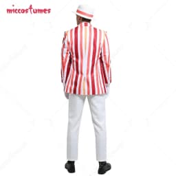 【Ready for Ship】HAIKYUU Adult Men Rainbow Suit Striped Suit Jacket Mary Cosplay Costume Outfits with Hat Gloves for Halloween