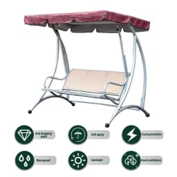 Garden Chairs Patio Swing Cover Set Waterproof UV-Resistant Swing Canopy Seat Top Cover Swing Seat Cover Universal Dust Cover