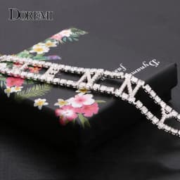 DOREMI 9mm 3A Zircon CUSTOM Name Necklace with 2 Rows 3mm Tennis chain Personalized Name Number Choker Women Iced Out Name Chain