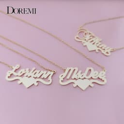 DOREMI Stainless Steel Custom Name Personalized Butterfly Name Necklaces for Women Jewelry Gold Filled Heart Statement Choker