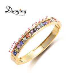 Duoying DIY Slider Charms Bangles Custom 12pcs Zodiac Birthstone Bangle Zirconia Charm Custom Bangles Personalized Bangles Gift