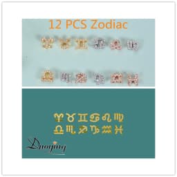 Duoying DIY Slider Charms Bangles Custom 12pcs Zodiac Birthstone Bangle Zirconia Charm Custom Bangles Personalized Bangles Gift