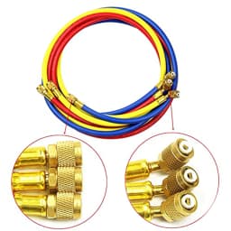 3PCS R134A R410A R22 R12 800 PSI Manifold Gauge Set Refrigeration Charging Hose HVAC Refrigerant Charging Hoses Set With Valve