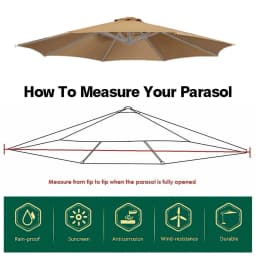 2/2.7/3M Beach Umbrella Replacement Canopy Garden Patio Umbrella Anti-UV Polyester Cloth Pool Outdoor Parasol Plage