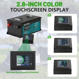 LiFePO4 Battery 48V 105Ah 5.3KW Bluetooth 16S 100A BMS 51.2V 105Ah 5KW 6000+Cycles LED Display Grade A Cells- Fast delivery