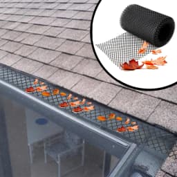 1 Roll Gutter Guard Mesh Garden Mesh Cover Flexible PP Balcony Drain Protector Adjustable Mesh Netting With Stakes for Home