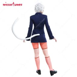 Miccostumes Women's Anime Cat Suit Cosplay Costume Dark Blue School College Style Uniform with Cat Ears and Tail