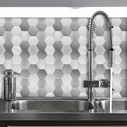 25PCS Floor Stickers White Gray Tile Anti-Slip Self-Adhesive Waterproof Wall Sticker for Bathroom Kitchen Hexagon Tile Decor