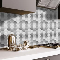 25PCS Floor Stickers White Gray Tile Anti-Slip Self-Adhesive Waterproof Wall Sticker for Bathroom Kitchen Hexagon Tile Decor