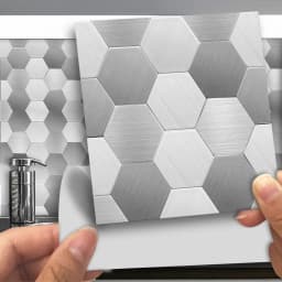 25PCS Floor Stickers White Gray Tile Anti-Slip Self-Adhesive Waterproof Wall Sticker for Bathroom Kitchen Hexagon Tile Decor