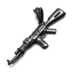 BONISKISS Charm Pistol Gun Shaped Pendant Punk Gun Army Style Chain Necklace For Men corrente masculina Jewelry With Chain 22"