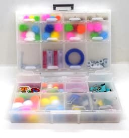 Aidetek half transparent BOX-ALL-24 small parts beads stationery jewelry box organizer for sorted parts 3 sizes 24 compartment