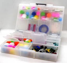 Aidetek half transparent BOX-ALL-24 small parts beads stationery jewelry box organizer for sorted parts 3 sizes 24 compartment