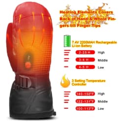 Savior All Finger Mittens Heated Gloves Touch Phone Waterproof Windproof Battery Electric Heated Skiing Gloves Men Women Thermal